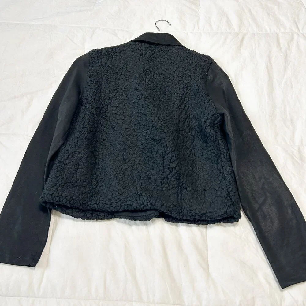NWT Revolve Krisa Black Sherpa Moto Jacket Size Medium